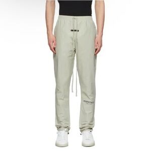 Like New FEAR OF GOD Essentials Cotton/Nylon Track Pants Lightweight Light Green
